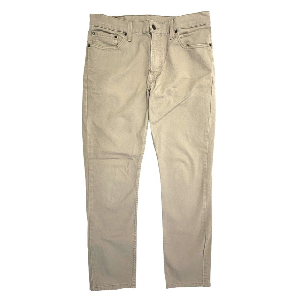 Levi's 511 Slim Fit Jeans Beige Khaki Stretch Cotton Tapered 33x30